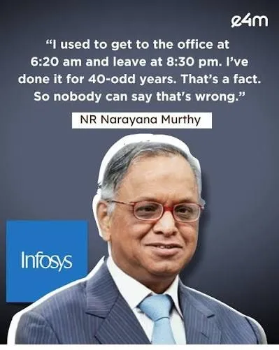 N. R. Narayana Murthy clears the air on 70-Hour Workweek Debate!💬 He clarified that no one should be compelled to follow a 70-hour workweek. It should be based on individual preference. #e4m #