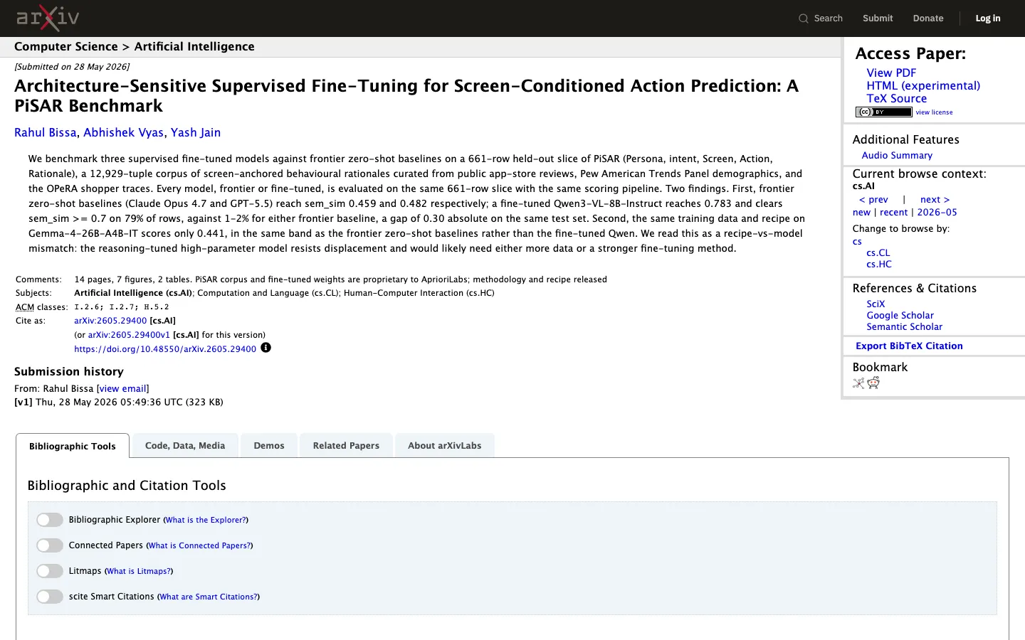 The paper on arXiv: fine-tuned models against frontier models, on the same 661 held-out rows.